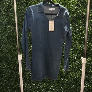 Zara denim mini dress in size L. NWT